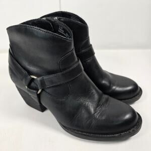 Born Women's Leather Chelsea Ankle Boots Bootie Black Size 8.5M Heels